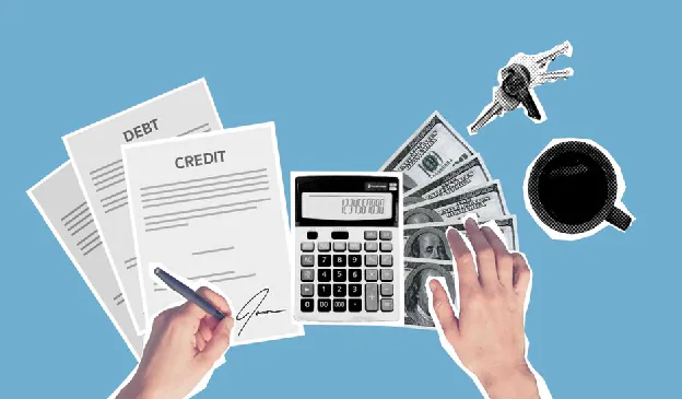 General landed cost solutions - Calculator, coins, and stationery symbolize budgeting and finance on a pastel purple backdrop.