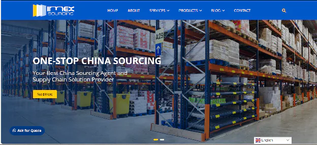 An image of Imex sourcing homepage as a China sourcing agent