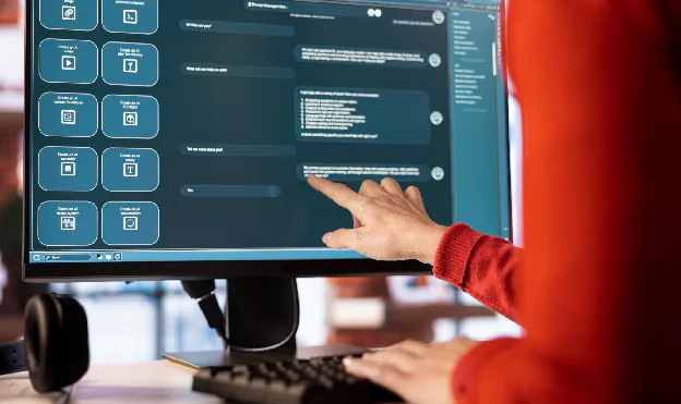 an image showing a professional using a global sourcing software